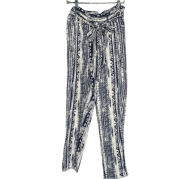 Cali1850 Los Angeles Linen‎ blend blue and white pant. Size M - Picture 1 of 10